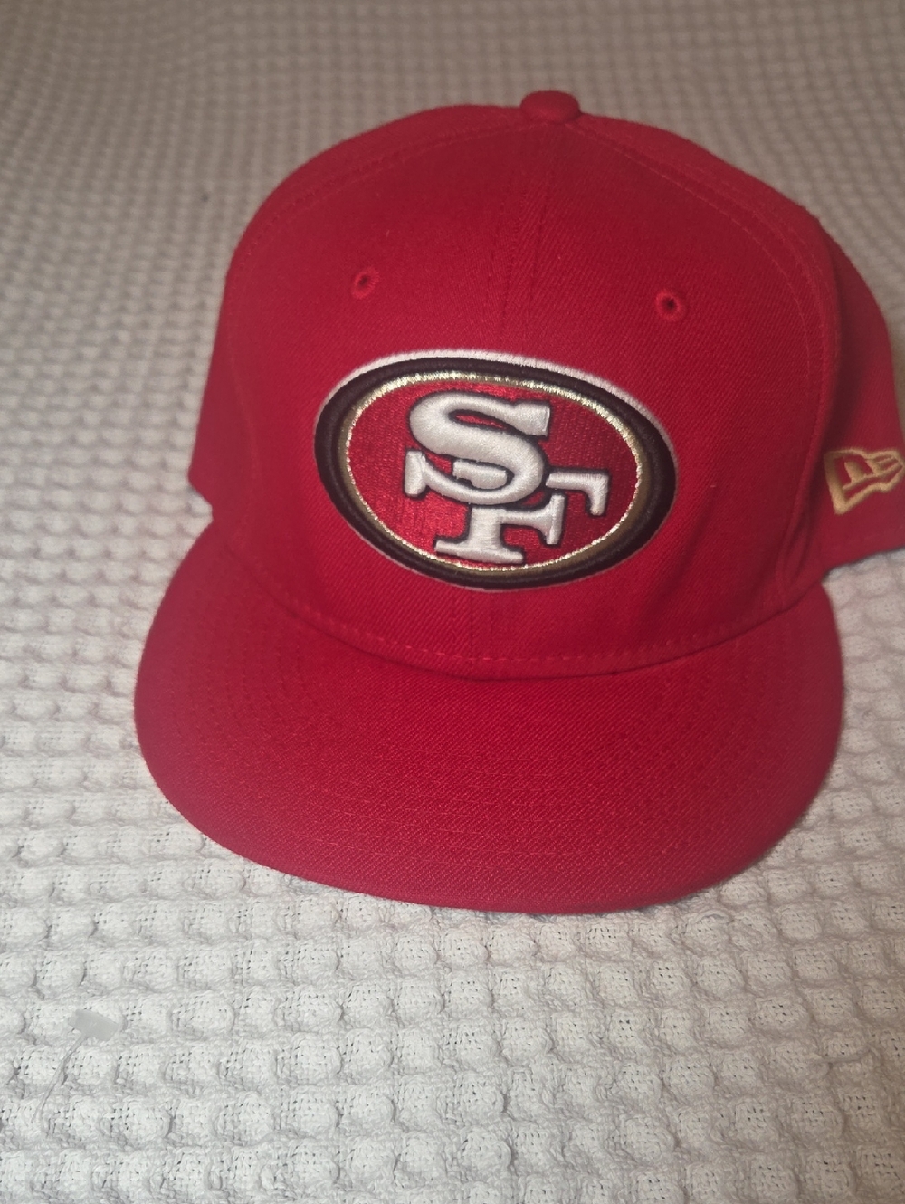 NFL San Francisco 49ers Cap with White & Gold SF Logo 7 1/2